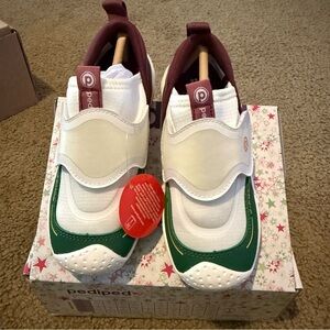 Pediped Kids Sneakers - Green, White, and Burgundy